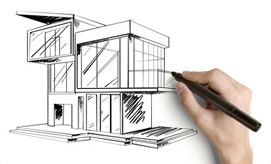 Architecte dessinant une maison